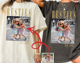 Personalised Bestie Shirt, Comfort Colors Custom Photo Best Friend Shirt, Friendship Gift, Birthday Gift for Friend, BFF Birthday Gift Idea