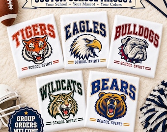 Custom School Mascot Team Shirt, Personalized School Spirit Comfort Colors Tee
