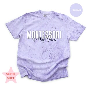 Comfort Colors® Color Blast Montessori Teacher Shirt, Montessori Teacher Shirt, Montessori Is My Jam, Montessori Homeschool, Montessori Mom