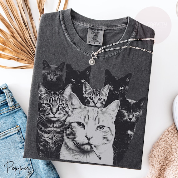 Funny Gangster Cat Shirt, Meme Cats Graphic Tee, Vintage Cat Lover Shirt, Funny Cat Meme Tee, Edgy Cat Shirt, Cat Dad Gift, Cat Mom Shirt