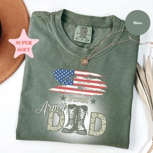 Comfort Colors® Army Dad Shirt, Proud Army Dad Shirt, Camo Daddy Shirt, Military Dad Gift, Camo Shirt, USA Flag Shirt, Veterans Day Shirt