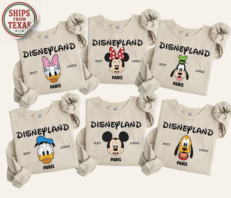 Sudadera de Disneyland París, sudadera con capucha de Mickey y sus amigos de Disney, suéter de vacaciones familiares de Disney, sudadera a juego de Disney París imagen 5