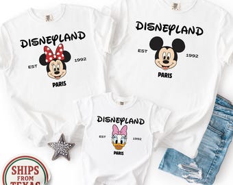 Camiseta Comfort Colors® Disneyland París, camisetas a juego para parejas en el viaje familiar a Disney París, camiseta de Mickey y sus amigos