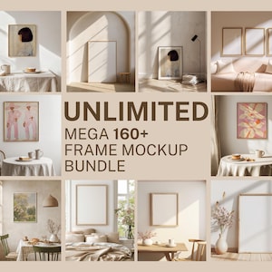 FULL STORE ACCESS - Rahmen Mockup Bundle, Wand Kunst Mockup, Poster Mockup, Mockup im Innenbereich, Print Mockup, nordisch, Mockup Rahmen Boho