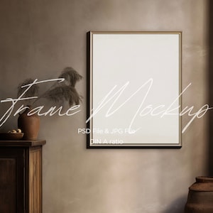 Antique Wood Frame Mockup Bundle: Vertical Interior Scene (Digital Download)