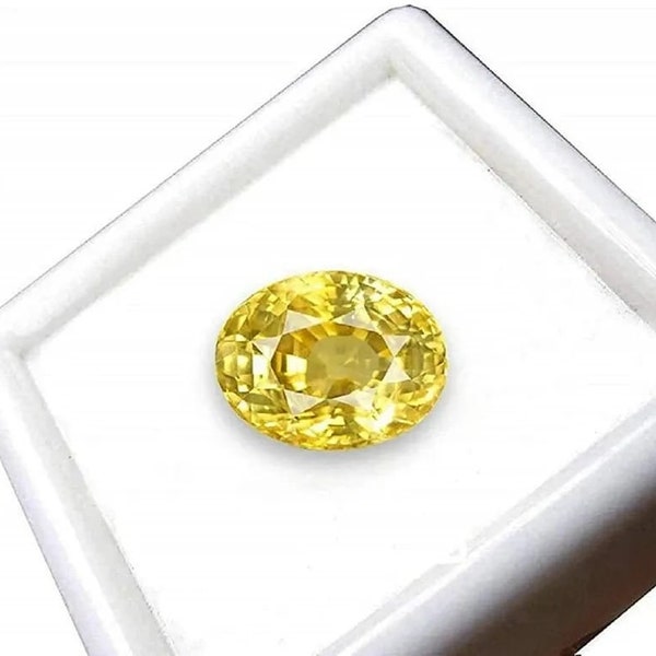 7.25 Carat Certified Natural Unheated Untreated Ceylone Yellow Sapphire Pukhraj Stone Original Natural Gemsstone