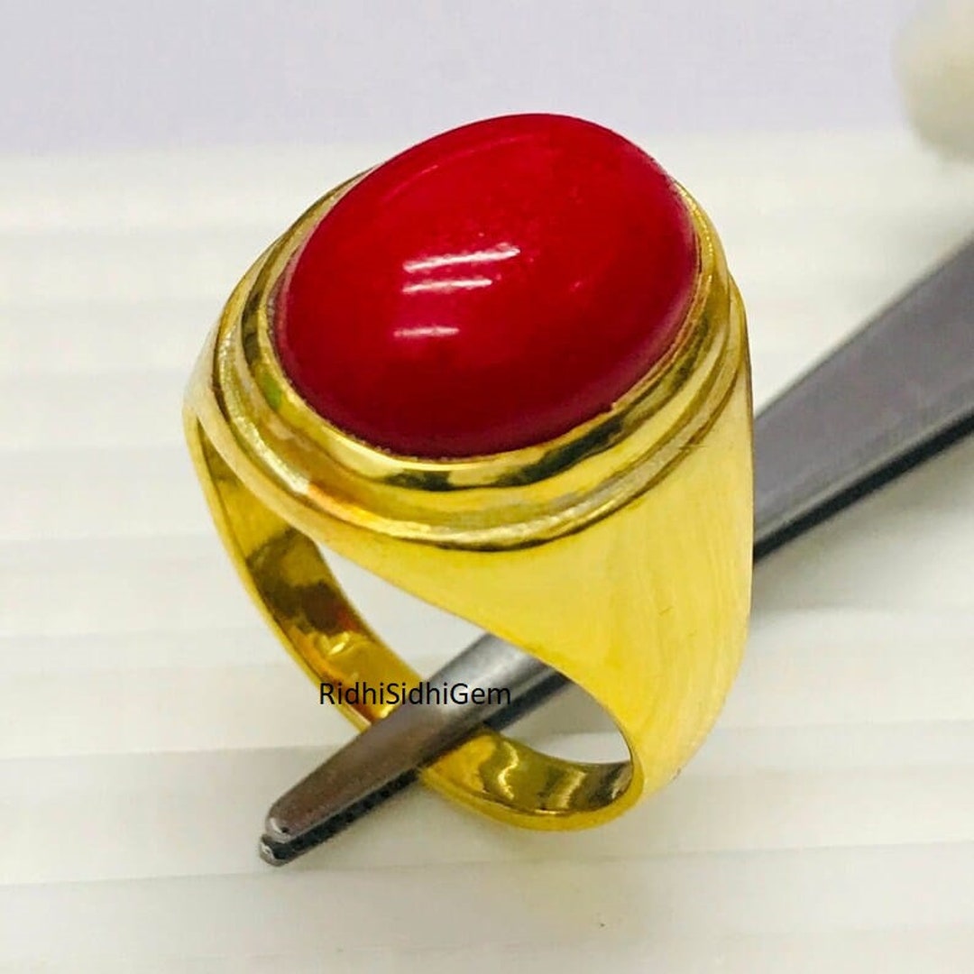 Certified Unheated Untreated 5.00 Carat AAA Quality Natural Red Coral Moonga  Gemstone Ring for Women's and Men'schristmas Gift - Etsy