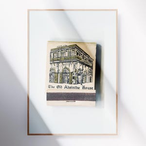 Sztuka na okładce pudełka zapałek Vintage Absinthe House | Dekoracja ścienna Green Fairy Cocktails Bar Cart | Sztuka na okładce pudełka zapałek | Girlie Cocktails