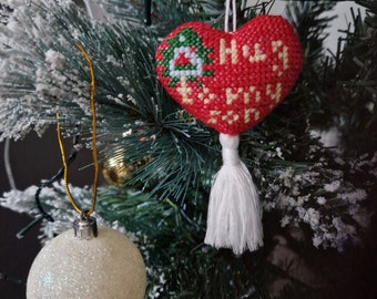 Christmas Hug Embroidery Decoration PDF cross stitch chart Digital