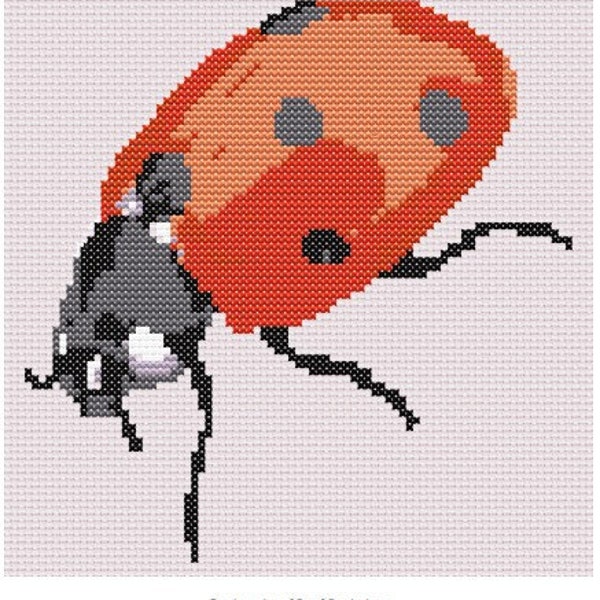 Digital Ladybug Cross Stitch Chart