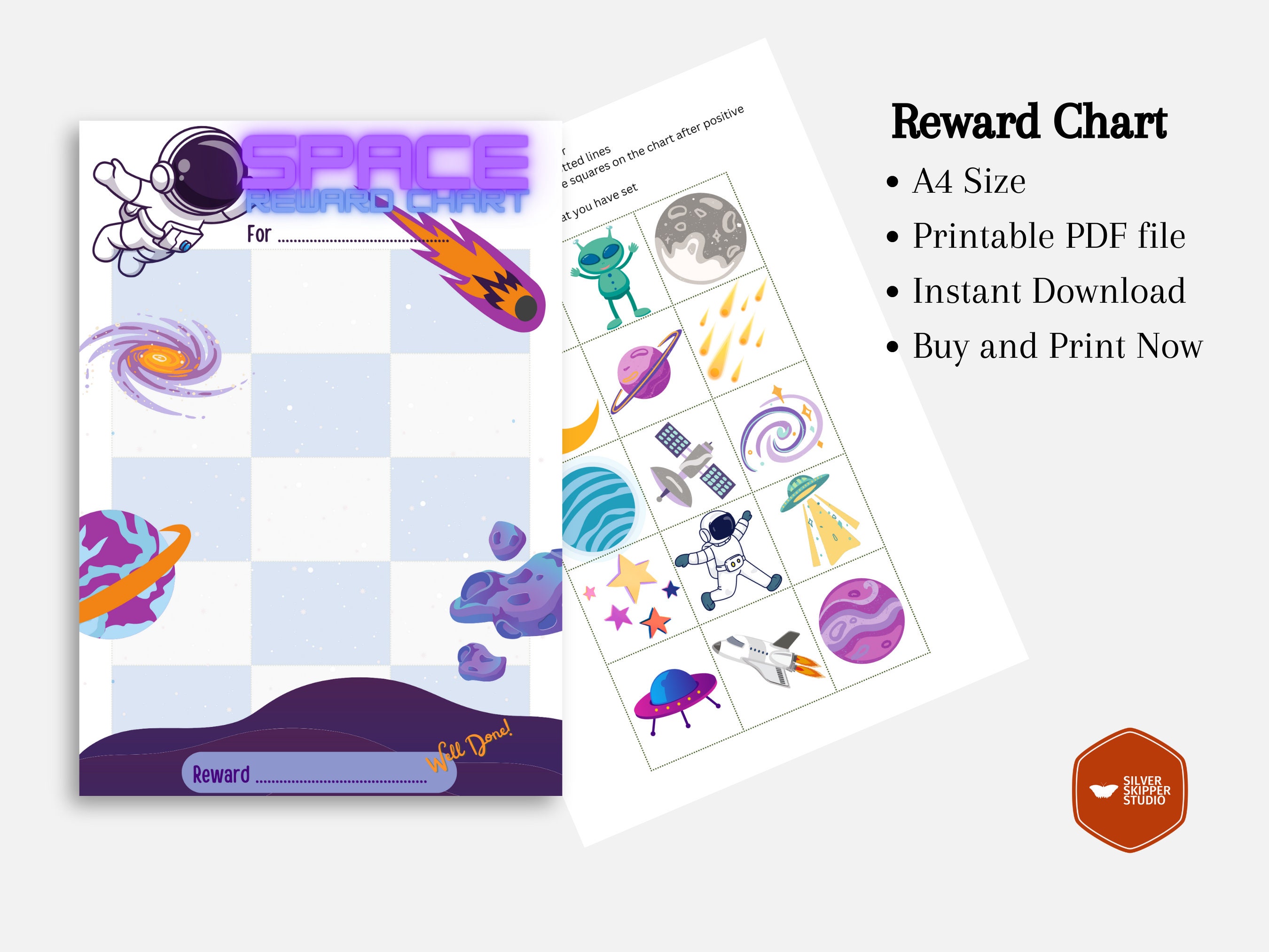 Printable Reward Chart Bundle Instant Download 3x Kids Reward Chart ...