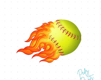 Fiery Baseball Softball PNG - Sport Digital PNG Download