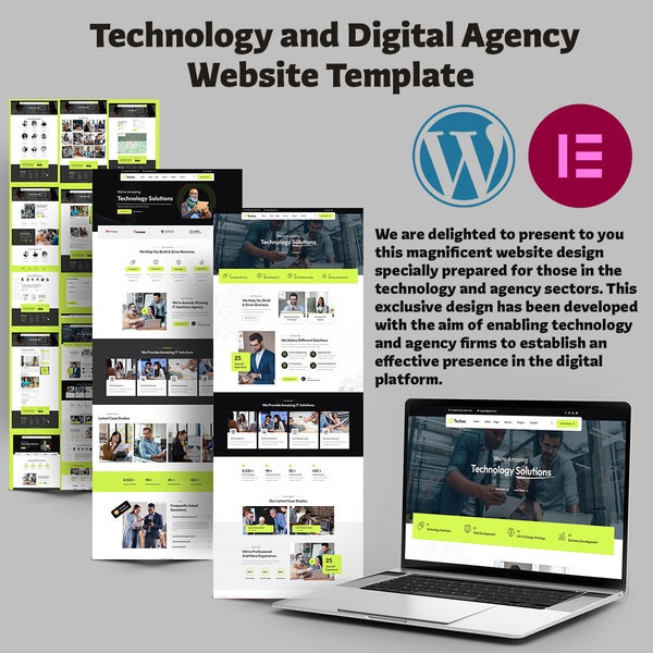 Elevate Your Website: 2023 Technology & Digital Agency Template Kits for Wordpress Elementor. Perfect for Your Digital Agency!