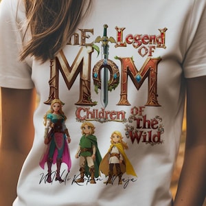 パーソナライズされたママTシャツ、ママの伝説Tシャツ、野生の子供たち、誕生、ゼルダTシャツ、家族、ギフト、クリスマス、母の日