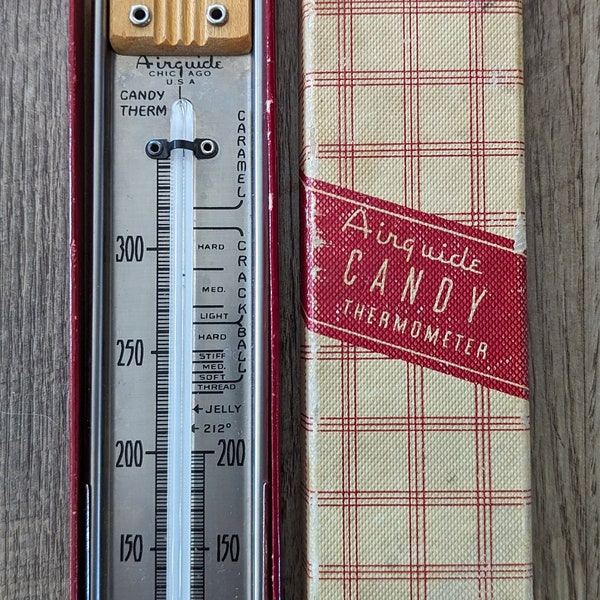 Vintage Airguide Candy Thermometer -Wood