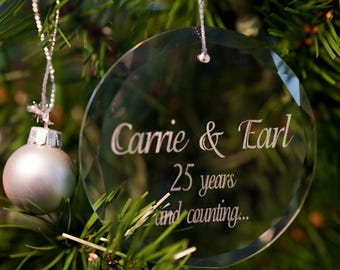 Christmas Tree Ornament, Personalized Gift, Housewarming Seasonal Customized Ornament, Anniversary Gift