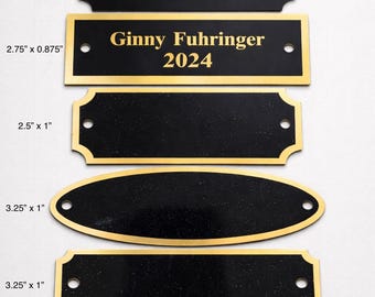 Engraved Perpetual Award Name Plates – Black & Gold - Buy 3 Get 1 FREE