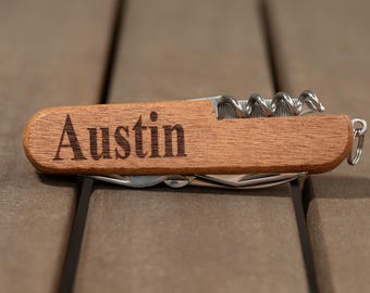 8-Function Multitool Pocket Knife, Customized Pocket Knife, Gift for Him, Father's Day Gift