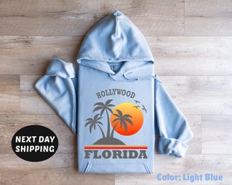 Hollywood Florida Hoodie, Hollywood Hometown Sweatshirt, Hollywood Sweater, Hollywood Sunrise Sweater, Retro Hollywood, Vintage Hollywood
