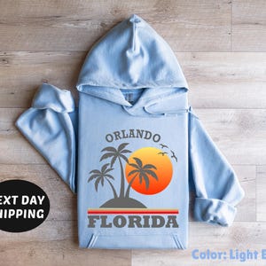 Sweat à capuche d&#39;Orlando en Floride, sweat-shirt d&#39;Orlando, pull d&#39;Orlando, sweat-shirt de vacances, sweat à capuche d&#39;Orlando vintage, chemise avec vue sur le coucher de soleil d&#39;Orlando