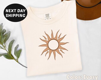 Comfort Colors Sun T-Shirt: Boho Faded Sunshine Graphic Tee