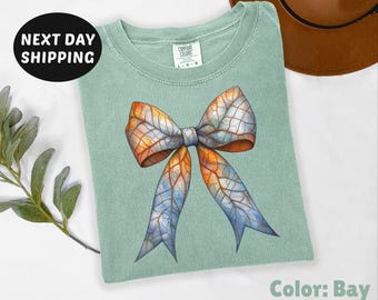 Comfort Colors® Coquette Bow Shirt, Retro Bow Shirt, Spring Coquette Bow Shirt, Coquette Bow T-Shirt, Bow Gifts, Girly Aesthetic Crewneck