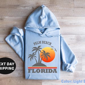 Palm Beach Florida Hoodie, Palm Beach Hometown Sweatshirt, Palm Beach Sweater, Vacation Sweater, Retro Palm Beach Sweater, Vintage Hoodie