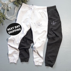 Embroidered Floral Sweatpants, Floral Print, Flower Embroidery Pants, Cozy Sweatpants, Soft Sweatpants, Soft Fleece, Flower Sweatpants
