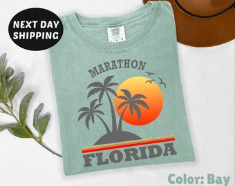 Comfort Colors® Marathon Florida Shirt, Marathon Hometown Shirt, Retro Marathon Shirt, Marathon Sunrise, Vintage Marathon, Marathon Vacation