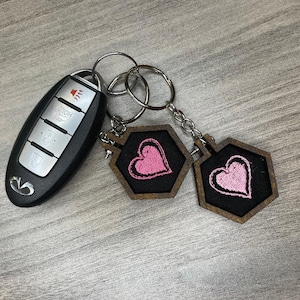 Heart Embroidered Keychain