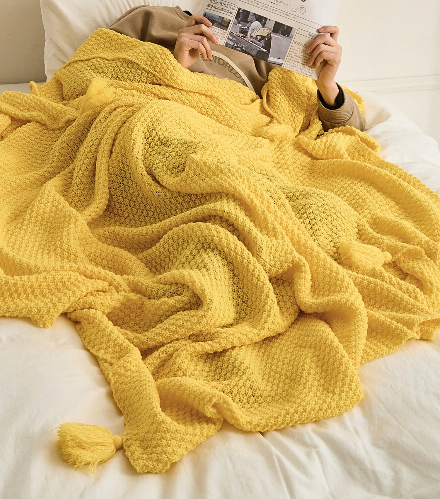 Nordic Autumn Snuggle Blanket Solid Color, Throw Snuggle Blanket Autumn