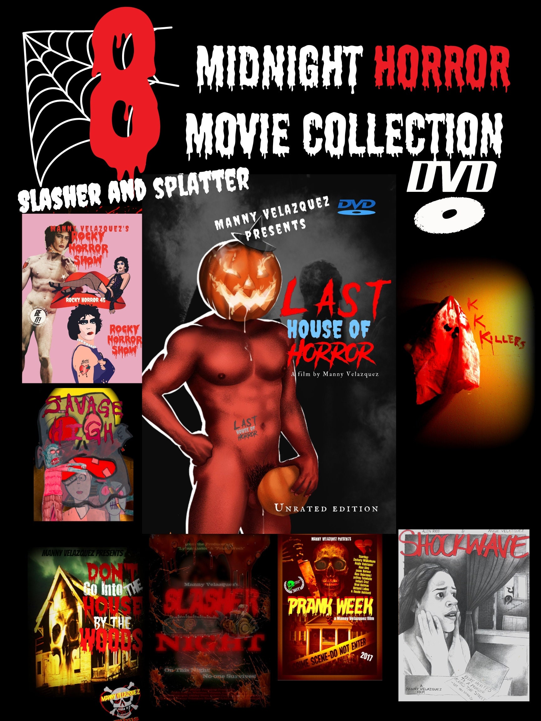 Rocky Horror friday the 13th  Slasher Last House of Horror (2024) Brand  New 8 Movie Collection Disc Dvd Cult Classic Manny Velazquez - Etsy
