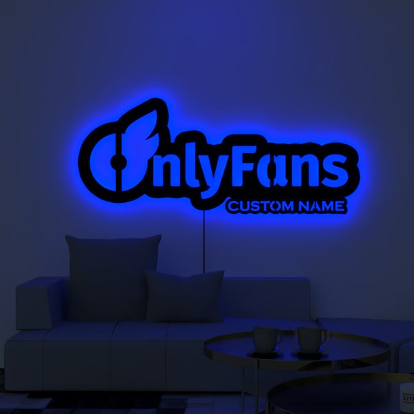 Logo OnlyFans personnalisé-Onlyfans Branding-Onlyfans Idées-Décoration murale LED-Veilleuse-Suspension murale-Art Fans