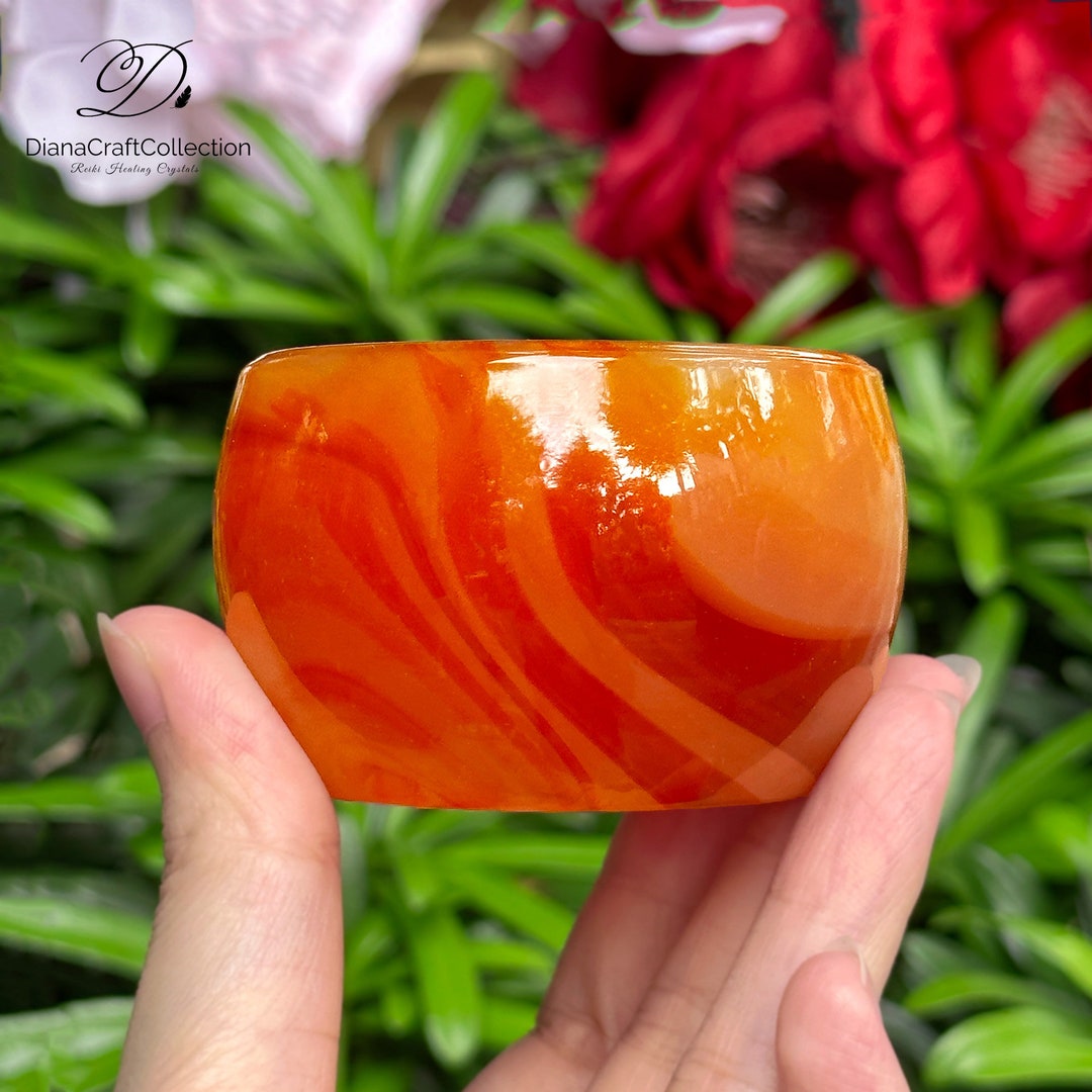 Quartz Carnelian Bowl Cup, Crystal Cup,red Agate Cup,home Decoration