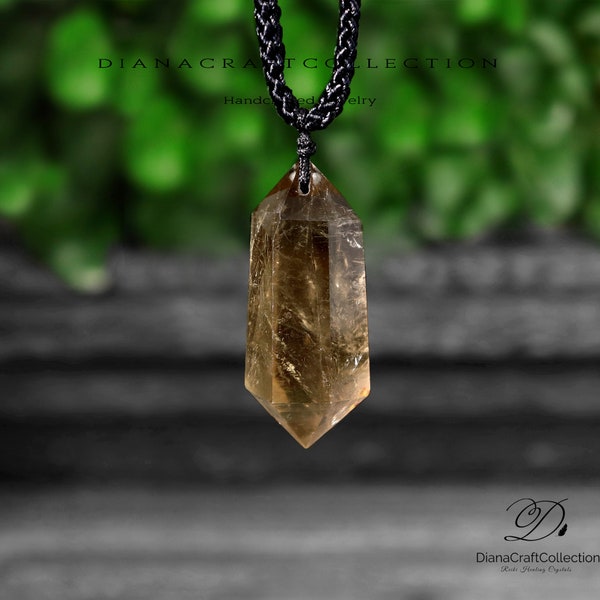 Natural Stone Pendant Necklace- Smoky Quartz Gemstone Pendant Necklace -Healing Crystal Spiritual Protection June Birthstone Gift