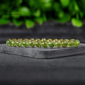 Natural Peridot Gemstone Bracelet, Healing Crystal Peridot Bracelet, Peridot Yoga Bracelet Gift