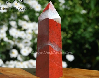 Natural Red Jasper Tower Point ,Healing Crystal Gemstone Obelisk Wand ,Mineral Specimen Home Decoration Crystal Collection Gifts