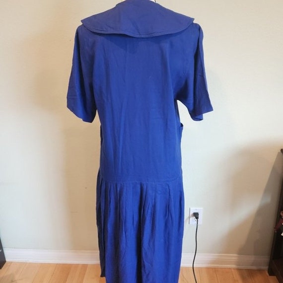 Vintage Drop Waist Dress with Silver Buttons - image 5