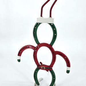 Horseshoe Grinch | Grinchmas Decor | Santa Grinch Decoration | Holiday Hosting Decor | Handcrafted Christmas Ornament | Rustic Handmade Gift