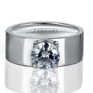 Men Moissanite Ring | Sterling Silver 925 |  Moissanite Silver Ring |  Moissanite Ring for Men | Jewelry For Him | With Personalised Note