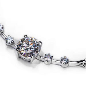 Moissanite Necklace in Pure Sterling Silver 925 | 18&quot; Chain | Gemstone Necklace |  Moissanite Jewelry