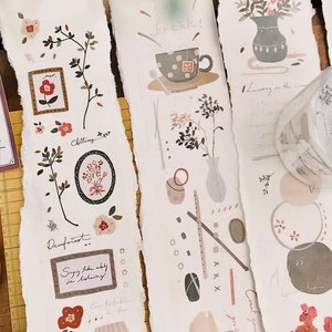 Deerforest Studio Breites Mattes PET Klebeband Collage Masking Tape Washi Tape Aus Taiwan Floral Plant Tape Journaling Materialien