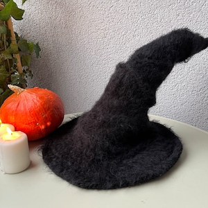 Crochet Witch or Wizard Fuzzy Hat Pattern