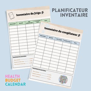 Inventaire Frigo et Congélateur à Imprimer | PDF Digital | Meal Prep | Organisation Cuisine | Compatible Goodnotes | Zéro Gaspillage