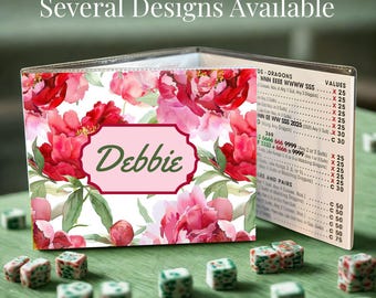 Personalized mahjong card cover and plastic sleeve for large card National Mahjong League card cover mahjong gift her custom monogram
