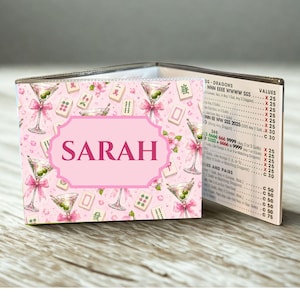 Personalized mahjong card holder gift idea for hostess custom card cover for mahjong board game accessory card sleeve birthday gift for her