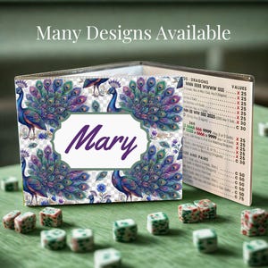personalized mahjong card sleeve Cover & Get your mahjong game on point with our Shadow Monogram Mahjong Rule Cardholder Custom Mahjong Card Sleeve -