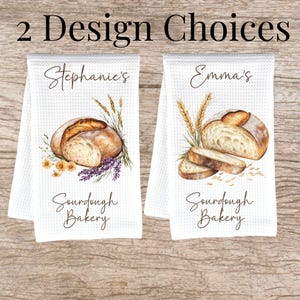 Custom sourdough bread kitchen tea towel set personalized baking gift farmhouse kitchen decor unique gift for women birthday new home gift