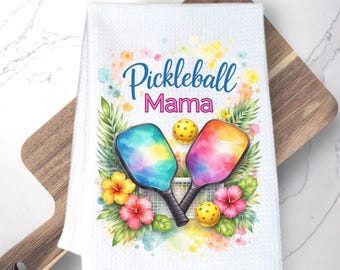 Floral pickleball paddle personalized towel pickleball player retirement gift idea whimsical decor floral hostess birthday gift mom new home