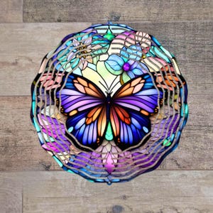 Butterfly garden wind spinner unique gift for women butterfly decor outdoor metal garden art mom gift best friend birthday porch wind chime